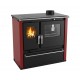 Wood cooker stove Verso CS Plus with stainless steel oven and steel top, Red, Right, 7.7kW | Wood Burning Stoves With Oven | Wood Burning Stoves |