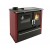 Wood cooker stove Verso CS Plus with stainless steel oven and ceramic top, Red, Left, 7.7kW