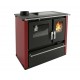 Wood cooker stove Verso CS Plus with stainless steel oven and ceramic top, Red, Left, 7.7kW | Wood Burning Stoves With Oven | Wood Burning Stoves |