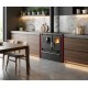 Wood cooker stove Verso CS Plus with stainless steel oven and ceramic top, Red, Left, 7.7kW | Wood Burning Stoves With Oven | Wood Burning Stoves |