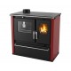 Wood cooker stove Verso CS Plus with stainless steel oven and steel top, Red, Left, 7.7kW | Wood Burning Stoves With Oven | Wood Burning Stoves |