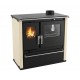 Wood cooker stove Verso CS Plus with stainless steel oven and steel top, Ivory, Right, 7.7kW | Wood Burning Stoves With Oven | Wood Burning Stoves |