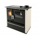 Wood cooker stove Verso CS Plus with stainless steel oven and ceramic top, Ivory, Right, 7.7kW | Wood Burning Stoves With Oven | Wood Burning Stoves |