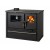 Wood cooker stove Verso CS Plus with steel oven and steel top, Black, Left, 7.7kW
