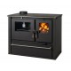 Wood cooker stove Verso CS Plus with steel oven and steel top, Black, Left, 7.7kW | Wood Burning Stoves With Oven | Wood Burning Stoves |