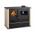 Wood cooker stove Verso CS Plus with steel oven and steel top, Ivory, Right, 7.7kW