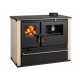 Wood cooker stove Verso CS Plus with steel oven and steel top, Ivory, Right, 7.7kW | Wood Burning Stoves With Oven | Wood Burning Stoves |