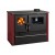 Wood cooker stove Verso CS Plus with steel oven and steel top, Red, Right, 7.7kW