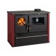 Wood cooker stove Verso CS Plus with steel oven and steel top, Red, Right, 7.7kW | Wood Burning Stoves With Oven | Wood Burning Stoves |