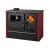 Wood cooker stove Verso CS Plus with steel oven and steel top, Red, Left, 7.7kW