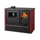 Wood cooker stove Verso CS Plus with steel oven and steel top, Red, Left, 7.7kW | Wood Burning Stoves With Oven | Wood Burning Stoves |