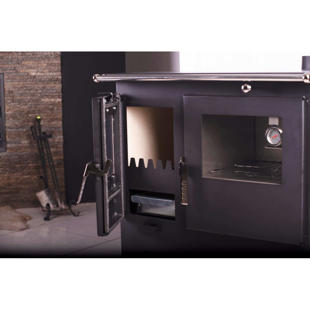 Wood cooker stove Verso CS Inox Right with stainless steel oven, 7.7kW | Wood Burning Stoves With Oven | Wood Burning Stoves |