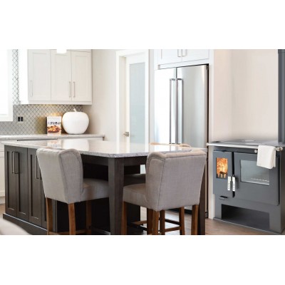 Wood cooker stove Verso CS Inox Right with stainless steel oven, 7.7kW - Verso