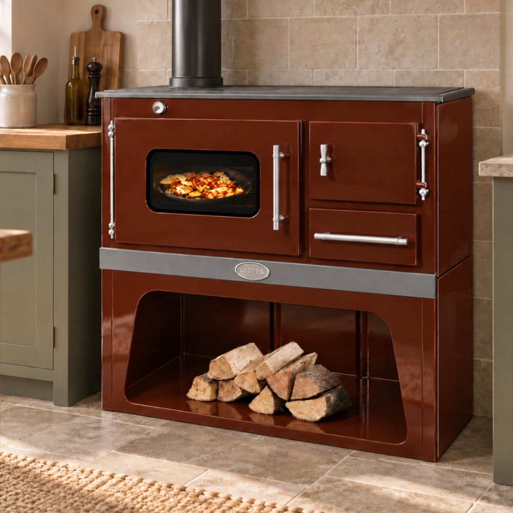 Wood cooker stove Zvezda Classic E CHP Brown, 6.1kW | Wood Burning Stoves With Oven | Wood Burning Stoves |