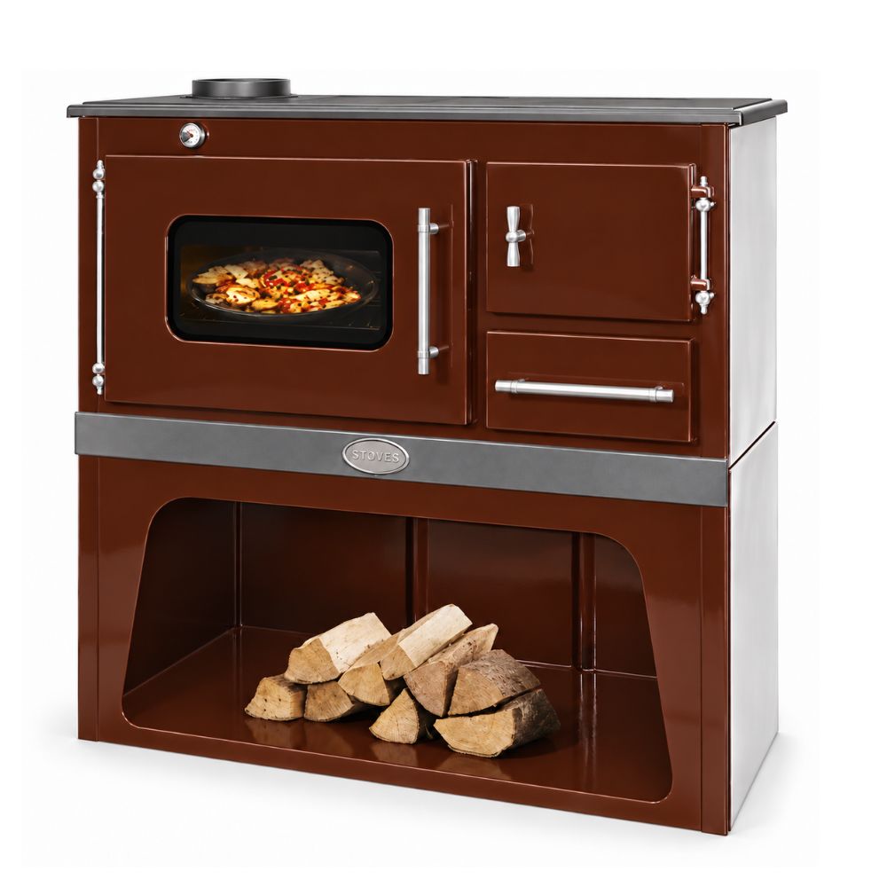 Wood cooker stove Zvezda Classic E CHP Brown, 6.1kW | Wood Burning Stoves With Oven | Wood Burning Stoves |
