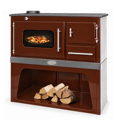 Wood cooker stove Zvezda Classic E CHP Brown, 6.1kW - Wood Burning Stoves