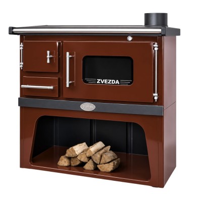 Wood cooker stove Zvezda Classic GFE Brown, 5.9kW - Wood Burning Stoves
