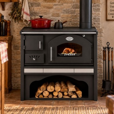 Wood cooker stove Zvezda Classic GF Ceramic, 5.9kW - Wood Burning Stoves