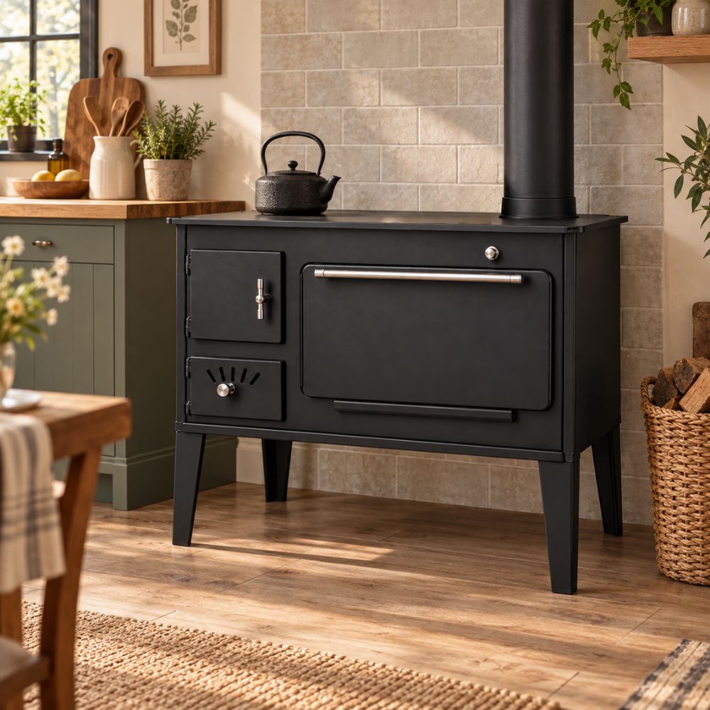 Wood cooker stove Zvezda Narodna CHP, 6.1kW | Wood Burning Stoves With Oven | Wood Burning Stoves |