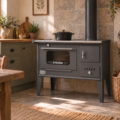 Wood cooker stove Zvezda Narodna SPS, 6.1kW - Wood Burning Stoves