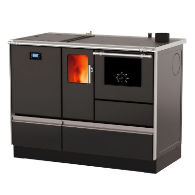 Pellet cooking stove with back boiler Alfa Plam Alfa Term 20 Anthracite, 20kW - Alfa-Plam