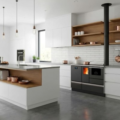 Pellet cooking stove with back boiler Alfa Plam Alfa Term 20 Anthracite, 20kW - Alfa-Plam