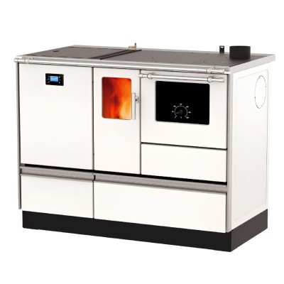 Pellet cooking stove with back boiler Alfa Plam Alfa Term 20 White, 20kW - Alfa-Plam