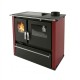 Wood cooker stove Verso CS Plus with stainless steel oven and ceramic top, Red, Right, 7.7kW | Wood Burning Stoves With Oven | Wood Burning Stoves |
