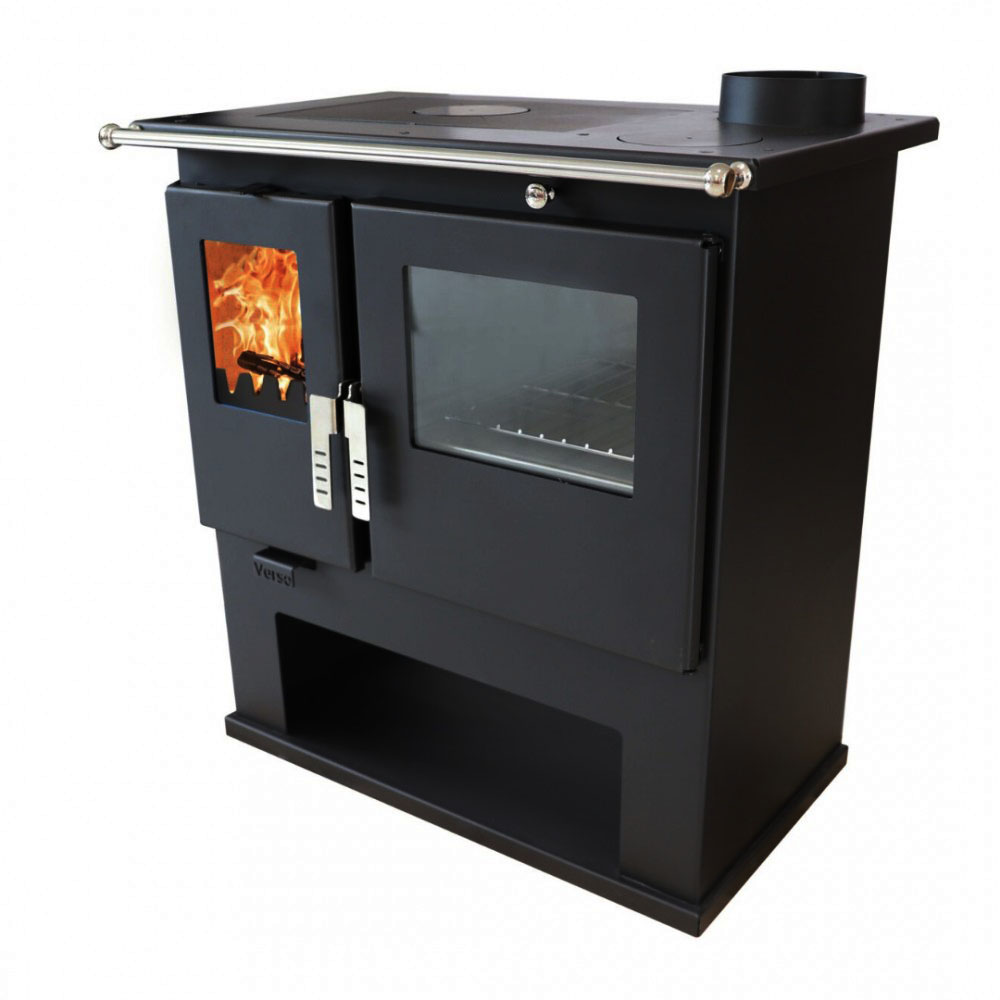 Wood cooker stove Verso CS Inox Right with stainless steel oven, 7.7kW | Wood Burning Stoves With Oven | Wood Burning Stoves |
