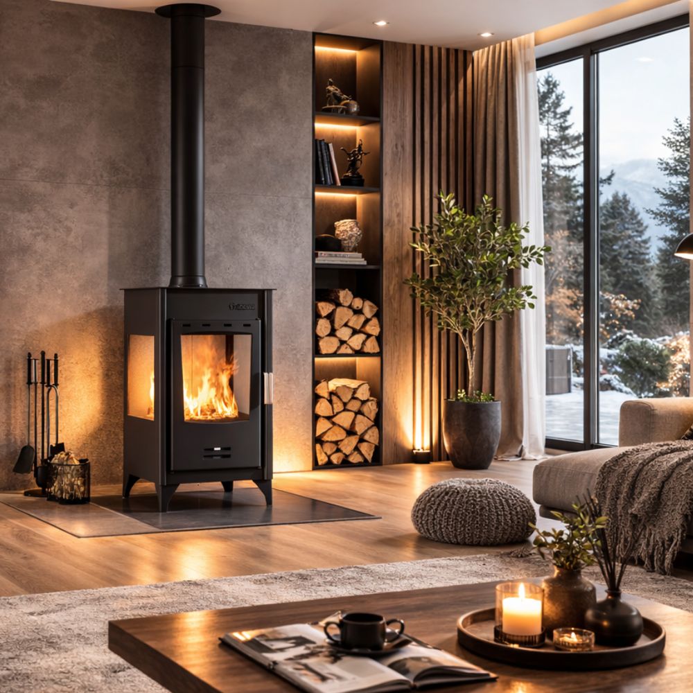 Wood burning stove Balkan Energy ATS 90-10 3 SIDE, 12.12kW |  |  |