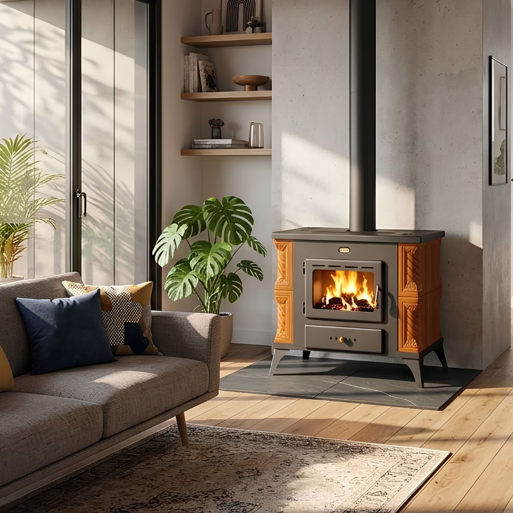 Wood burning stove Prity K1 RK Hazelnut, 9kW, Log | Wood Burning Stoves | Stoves |
