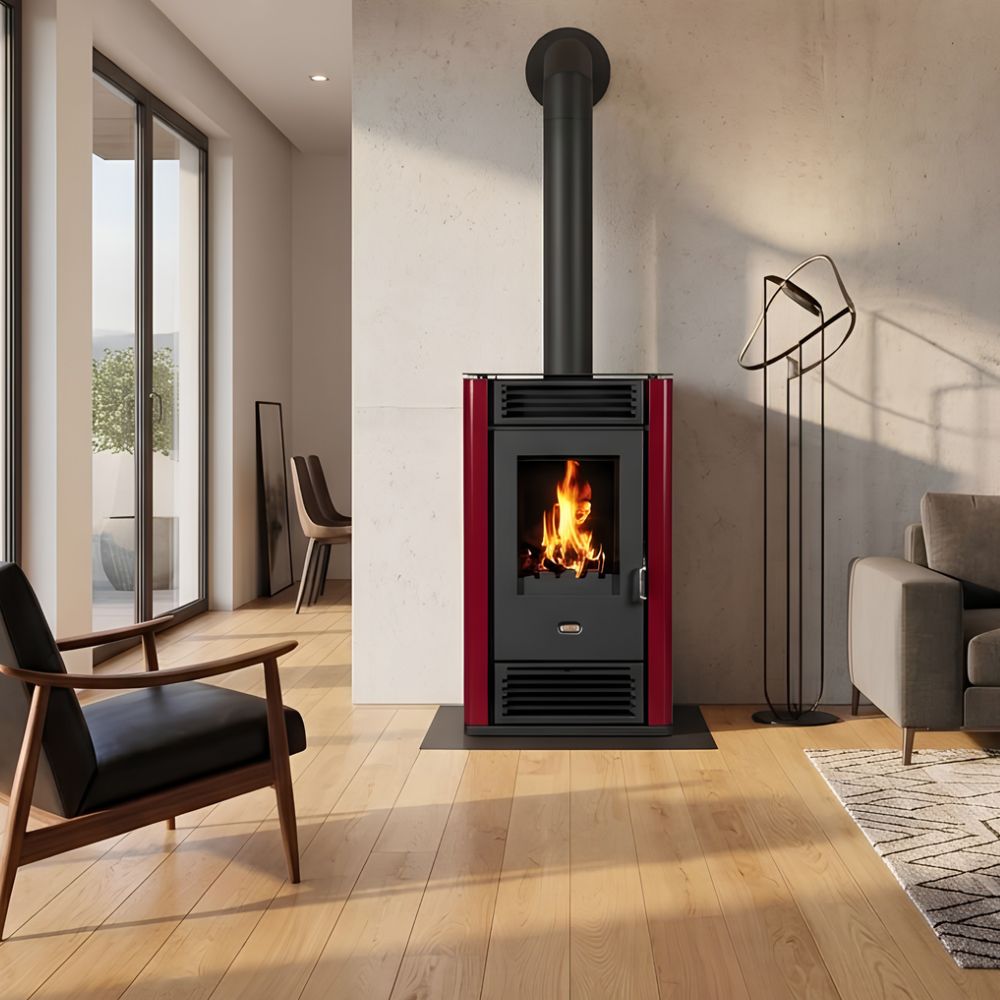 Wood burning stove Prity K3 GT D Red, 8.1 kW | Wood Burning Stoves | Stoves |