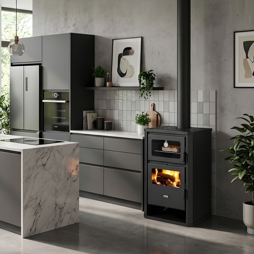 Wood burning stove with oven Prity FM D 12,1kW, Log | Wood Burning Stoves | Stoves |
