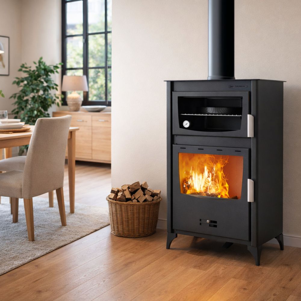 Wood burning stove with oven Balkan Energy ATS 90-30 ΜΑSΙΝΑ, 15.18kW | Wood Burning Stoves With Oven | Wood Burning Stoves |