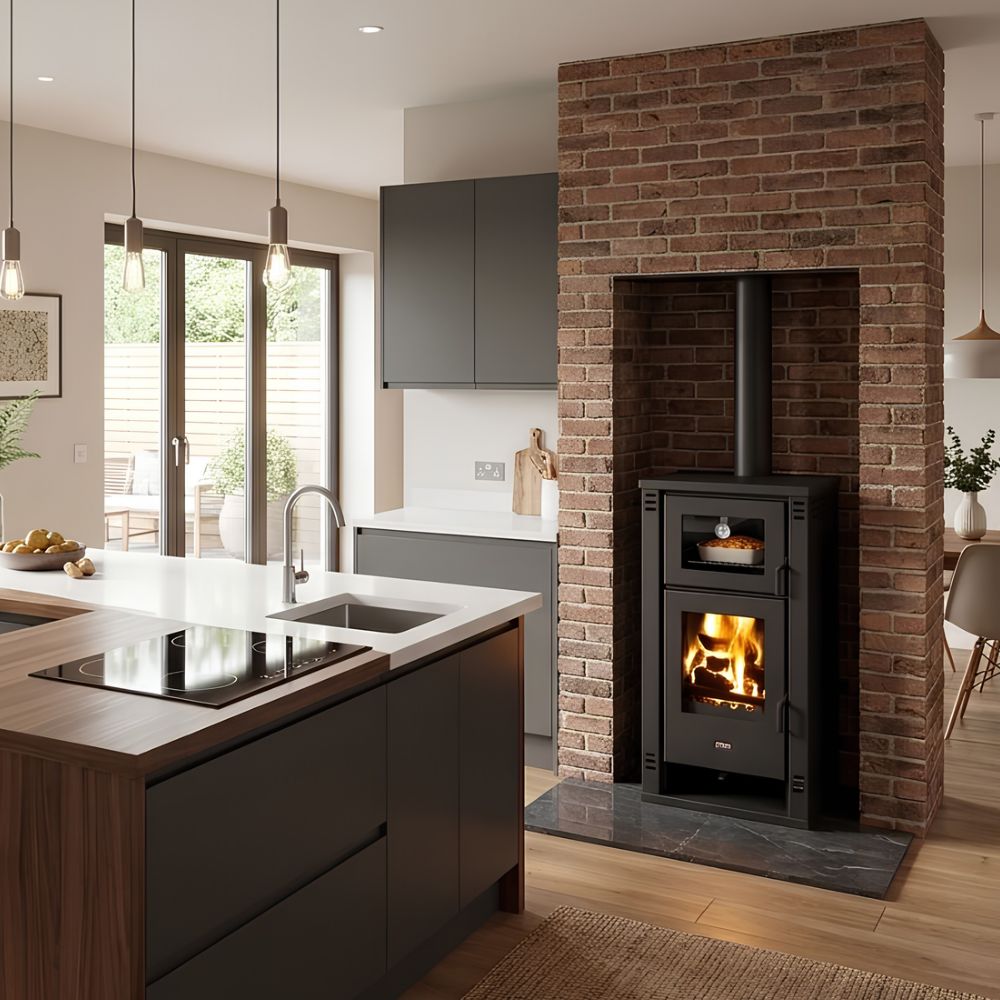 Wood Burning Stove with Oven Prity K2 GT F, 8.1 kW | Wood Cooker Stoves Prity | Prity |