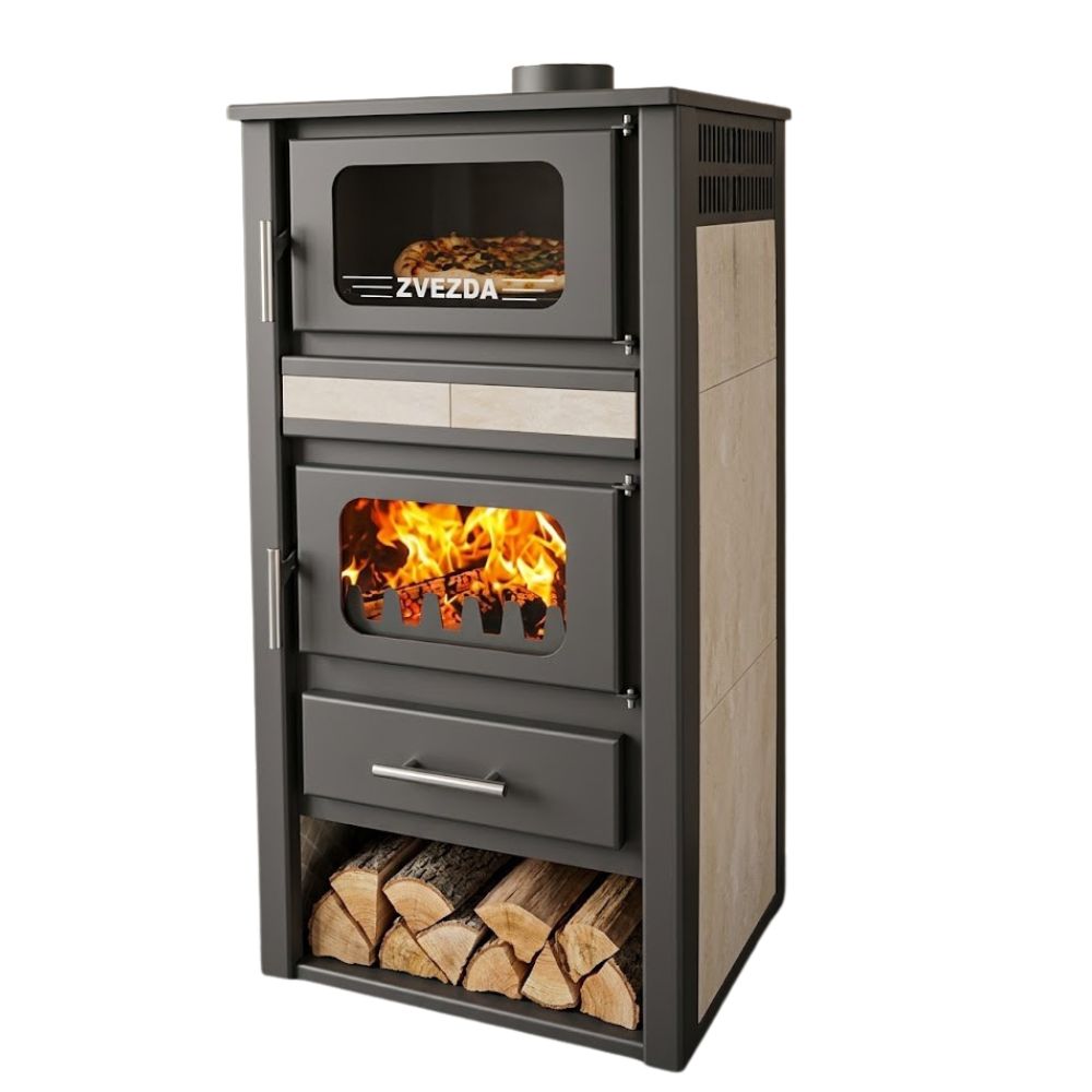 Wood burning stove with oven Zvezda MF Ceramic, 10.9kW | Wood Burning Stoves With Oven | Wood Burning Stoves |