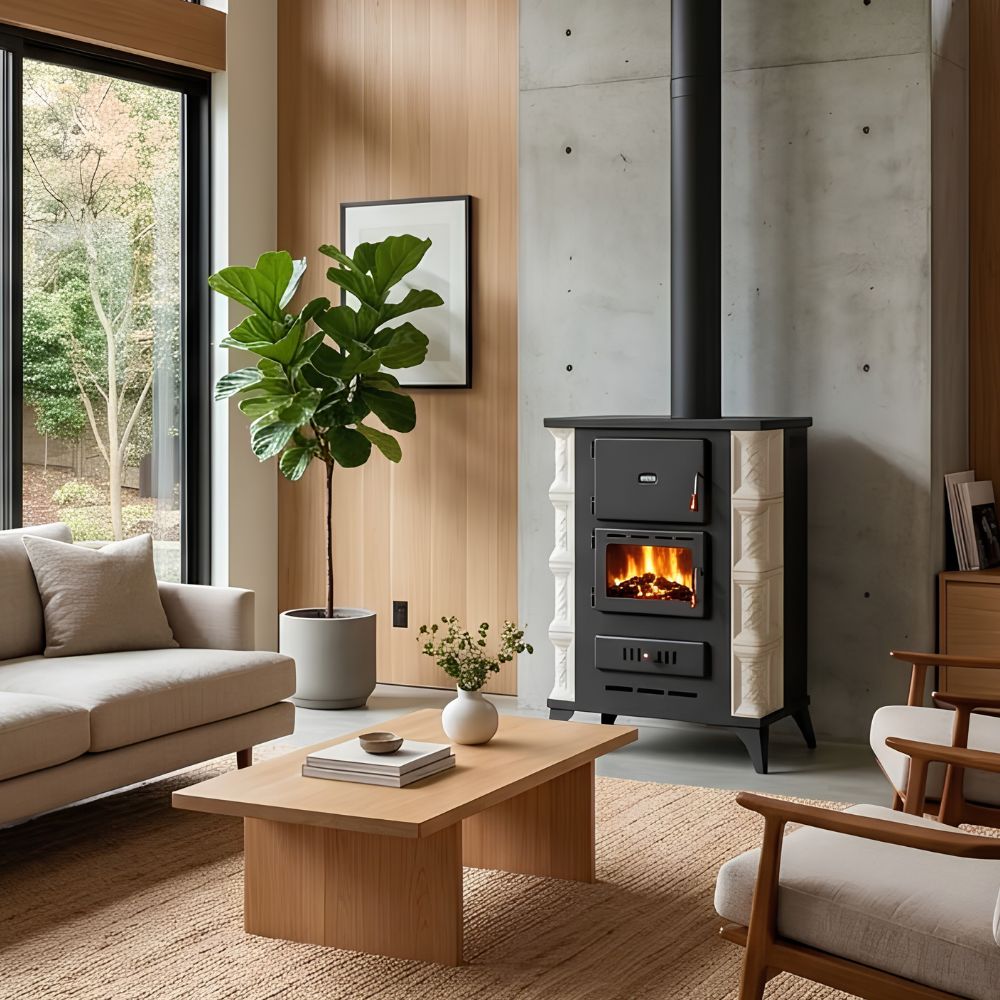 Wood burning stove with back boiler Prity S3 W13 RK, 9.9kW | Wood Stoves With Back Boiler | Wood Burning Stoves |