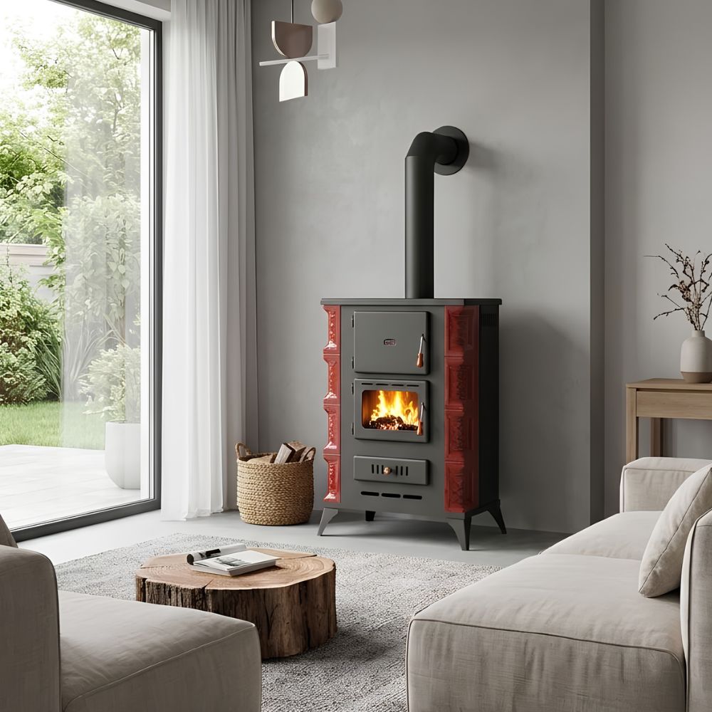 Wood burning stove with back boiler Prity S3 W13 RK Maro, 9.9kW | Wood Stoves With Back Boiler | Wood Burning Stoves |