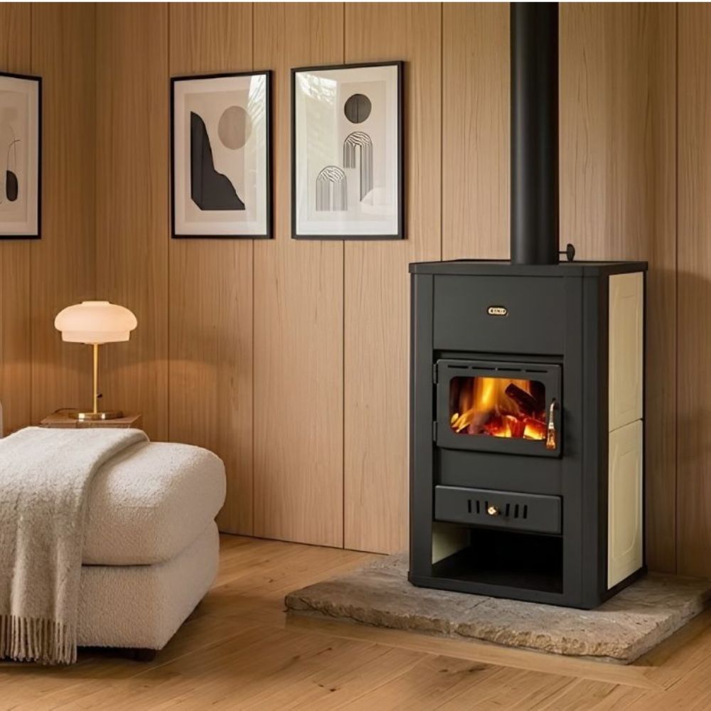 Wood burning stove with back boiler Prity S3 W17, 13.1kW | Wood Stoves With Back Boiler | Wood Burning Stoves |
