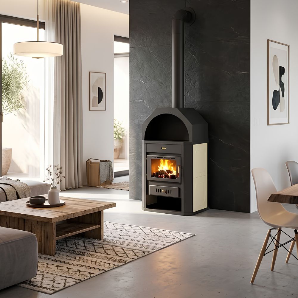 Wood burning stove with back boiler Prity W17, 15.9kW | Wood Stoves With Back Boiler | Wood Burning Stoves |