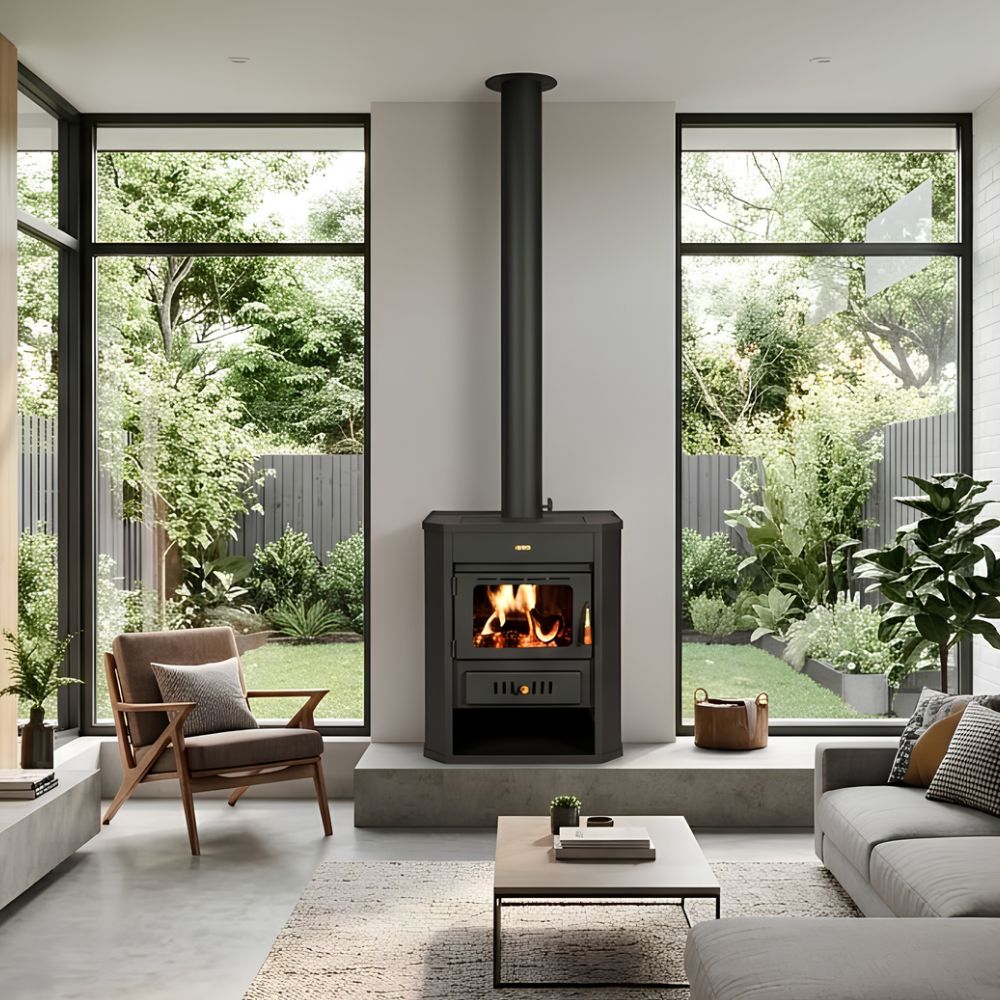 Wood burning stove with back boiler Prity WD W15, 12kW | Wood Stoves With Back Boiler | Wood Burning Stoves |