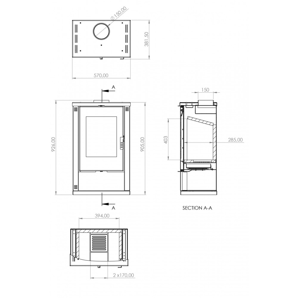 Wood burning stove Verso Lheia, 7.5 kW | Wood Burning Stoves | Stoves |
