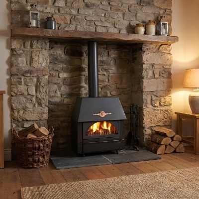 Wood burning stove with back boiler Alfa Plam Rustikal E, 14kW - Product Comparison