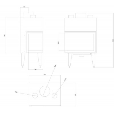 Wood Burning Fireplace Balkan Energy ATS STABLE AIR CORNER 700, with air ducts, left, 14.01kW - Product Comparison