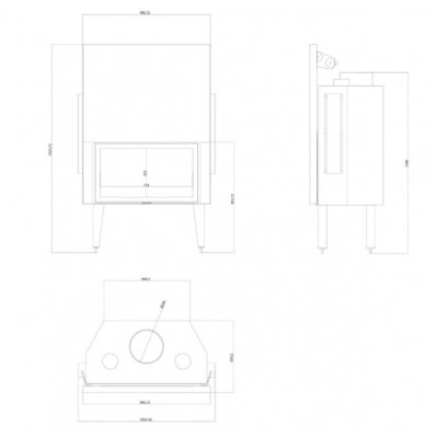 Wood Burning Fireplace Balkan Energy ATS STRAIGHT AIR 900, with air ducts, 19.95kW - Product Comparison