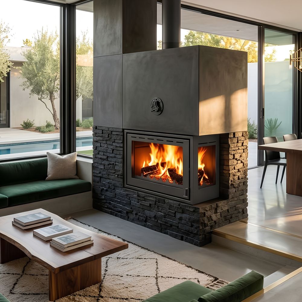 Wood Burning Fireplace Prity O, Left,10kw | Wood Burning Fireplaces | Fireplaces |
