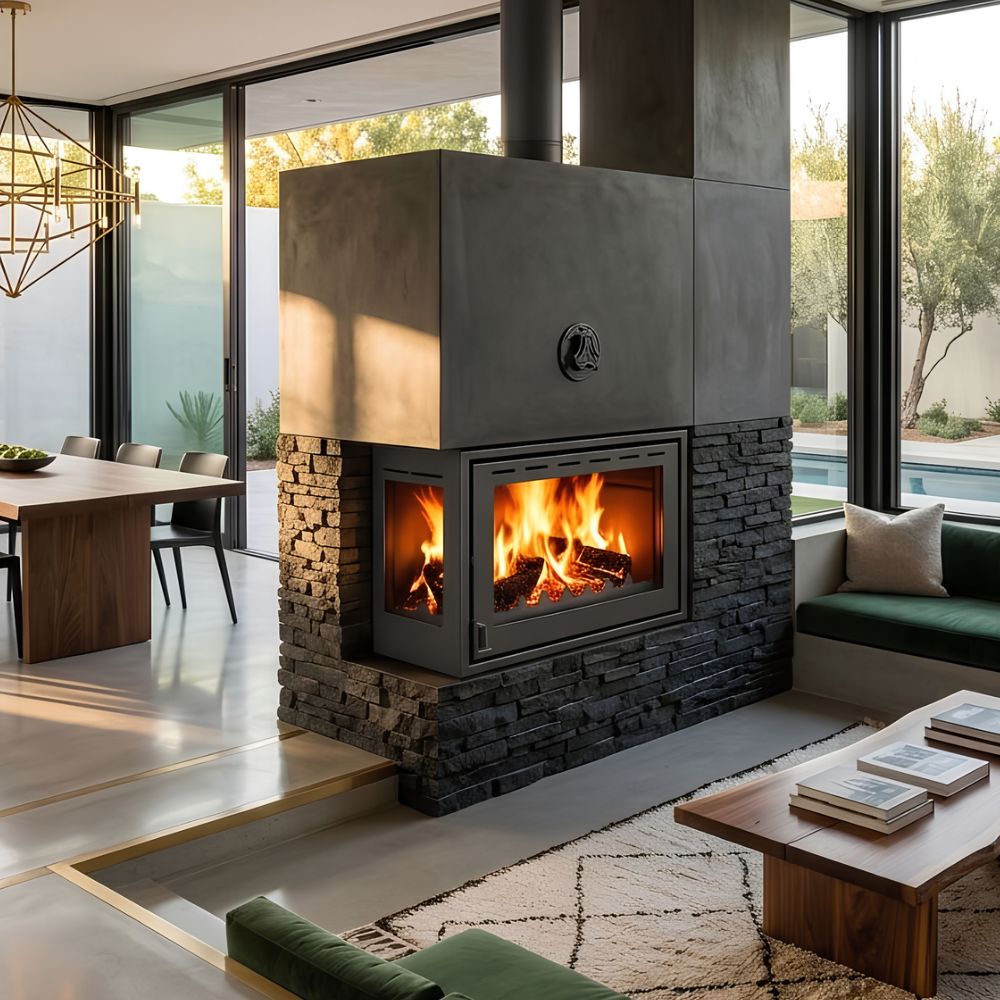 Wood Burning Fireplace Prity O, 10kw, Right | Wood Burning Fireplaces | Fireplaces |