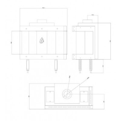 Gas fireplace Balkan Energy GAS CORNER 70, 7.8kW - Gas fireplaces