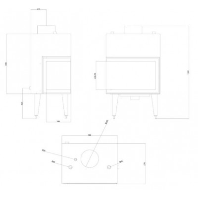 Wood Burning Fireplace with Back Boiler Balkan Energy ATS STABLE HYDRO CORNER 700, left, 19.56kW - Product Comparison