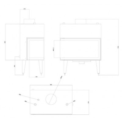 Wood Burning Fireplace with Back Boiler Balkan Energy ATS STABLE HYDRO CORNER 900, left, 27.23kW - Product Comparison